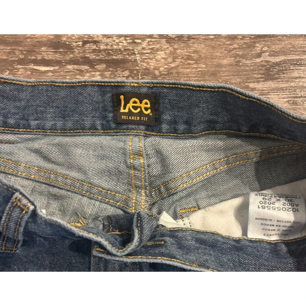 Lee Relaxed Fit Mens Medium Wash Blue Denim Jeans 30x29 102055551